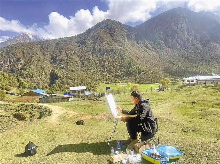 གངས་ལྗོངས་ས་མཐོར་གཞིས་ཚུགས་ནས་མཛེས་སྡུག་རྣམ་པར་བཀྲ་བའི་རི་མོ་རྩོམ་གྱི་ཡིན།