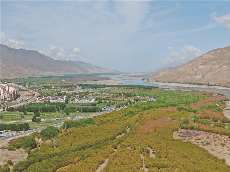 “绿进沙退”雅江展新颜