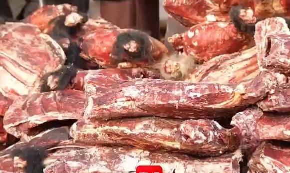 西藏各地冬宰牦牛肉抵达拉萨!