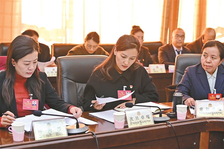 共青团和青联工会妇联界小组讨论现场