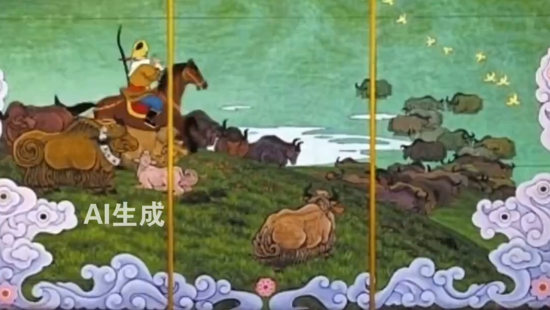 AI让人民大会堂西藏厅壁画动起来了