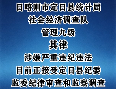 日喀则市定日县一干部被查
